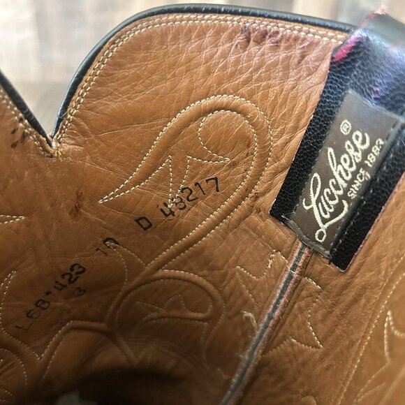 Lucchese Classics L681423 Vintage Black Cherry Cowboy Boots Mens 10 D - Picture 5 of 12